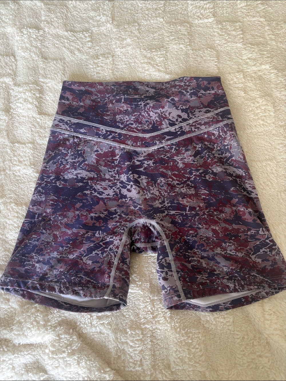 Vitality 6” Biker Shorts – Purple Camo – Size Medium – Buttery Soft